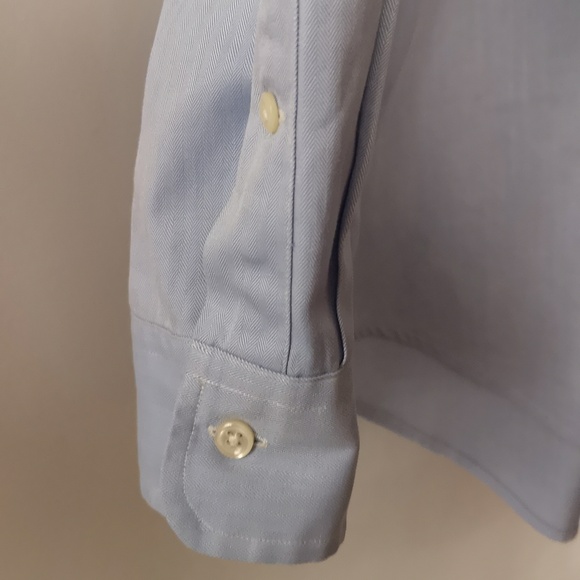 Men's Ralph Lauren Classic Button Down Blue Shirt w Logo Size 17 EUC Dry Cleaned - Picture 6 of 7